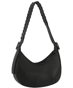 Plain Chic Buckle Shoulder Bag DX-0174-M BLACK